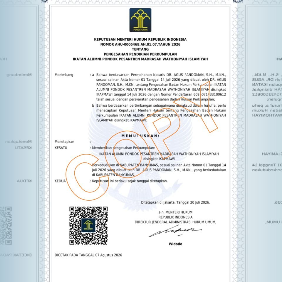 Resmi Berbadan Hukum, IKAPMAWI memasuki Era Tata Kelola Modern